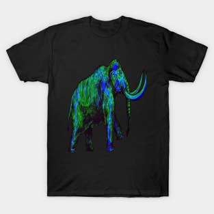 Mammoth Skeleton Interactive Green&Blue Filter T-Shirt By Red&Blue T-Shirt